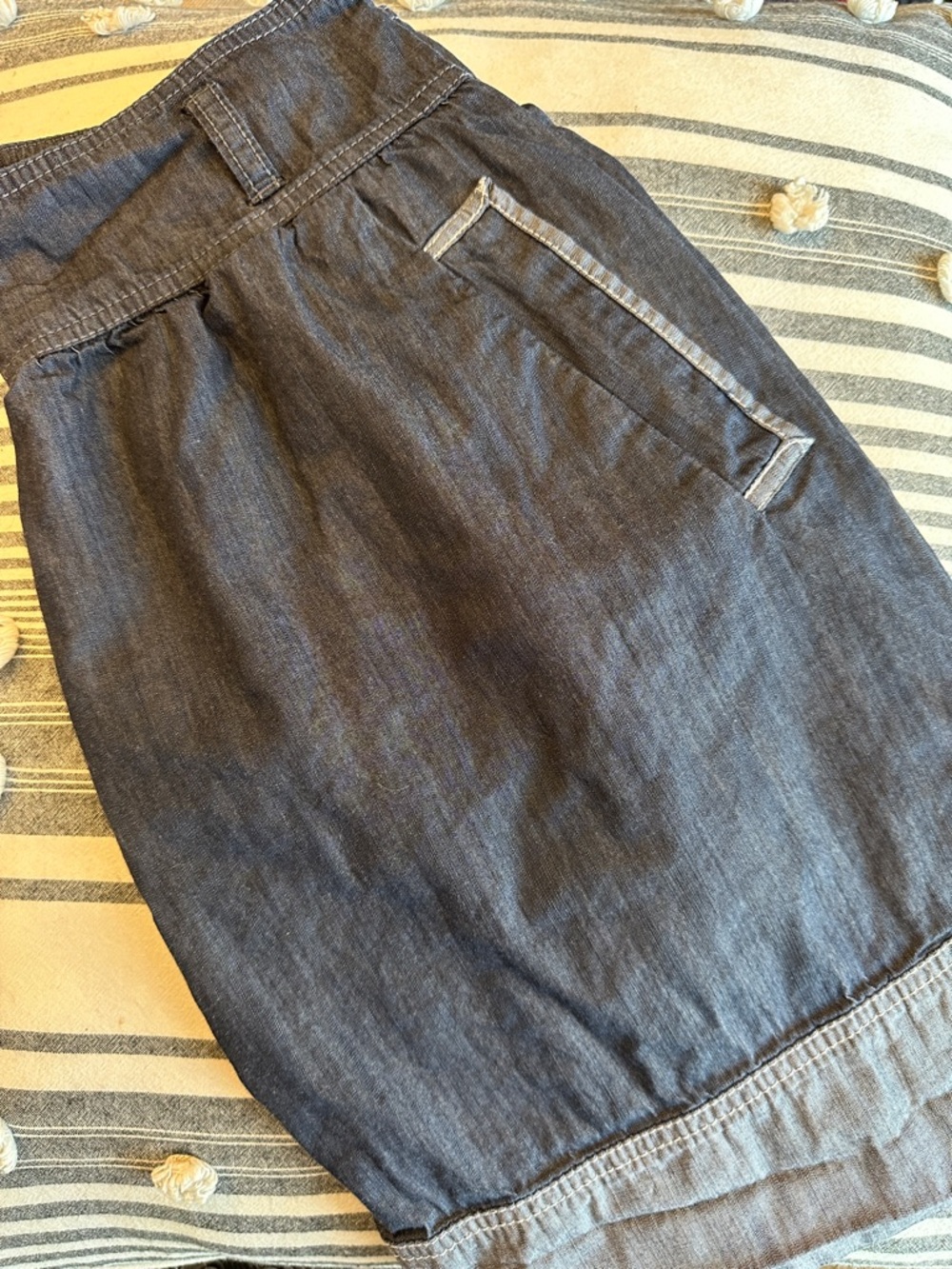 LOFT Dark Denim A-Line Skirt